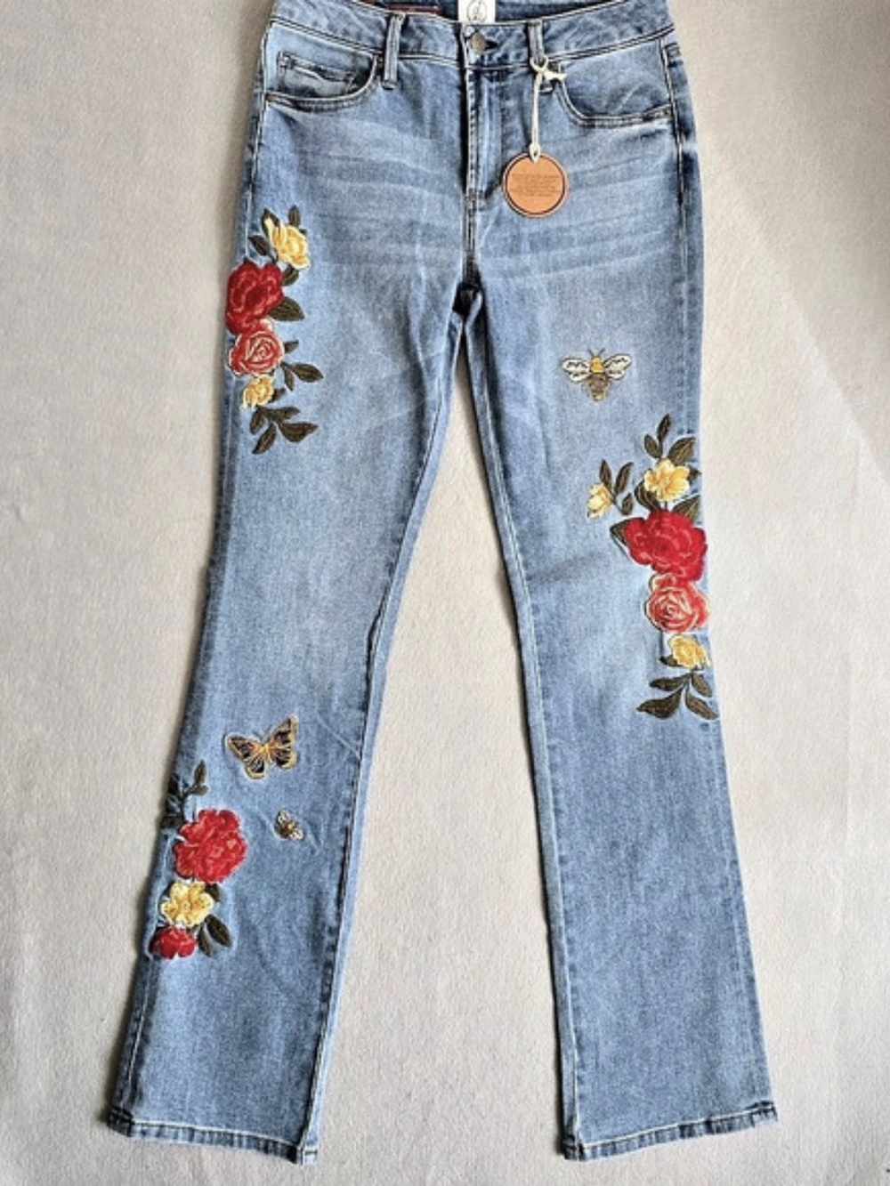 Driftwood Kylee Bootcut Floral Bootcut Jeans Blue Size 2 NWT